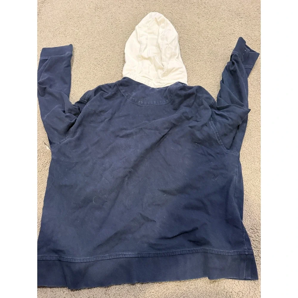 Banana Republic Rugby Sweatshirt Mens XL Navy Blue Contrast Hooded Pullover Logo